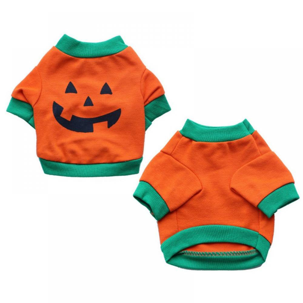 Dog Halloween Sweater Pumpkin Pattern Dog Apparel Soft Pet Sweaters Autumn Winter Pet Clothes for Dog Cat Halloween Holiday Supplies Animals & Pet Supplies > Pet Supplies > Cat Supplies > Cat Apparel Canopy   