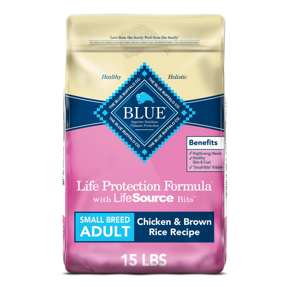 Blue Buffalo Life Protection Formula Small Breed Chicken and Brown Rice Dry Dog Food for Adult Dogs, Whole Grain, 5 Lb. Bag Animals & Pet Supplies > Pet Supplies > Small Animal Supplies > Small Animal Food Blue Buffalo 15 lbs  