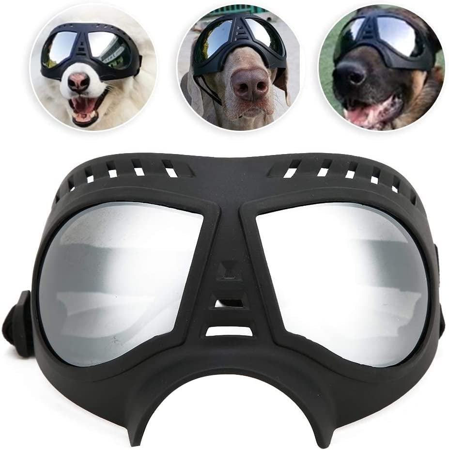 TOPINCN Dog Goggles Eye Protection Soft Frame Dog Puppy UV Goggles Waterproof Windproof Sun Glasses with Adjustable Strap(Black) Animals & Pet Supplies > Pet Supplies > Dog Supplies > Dog Apparel TOPINCN   