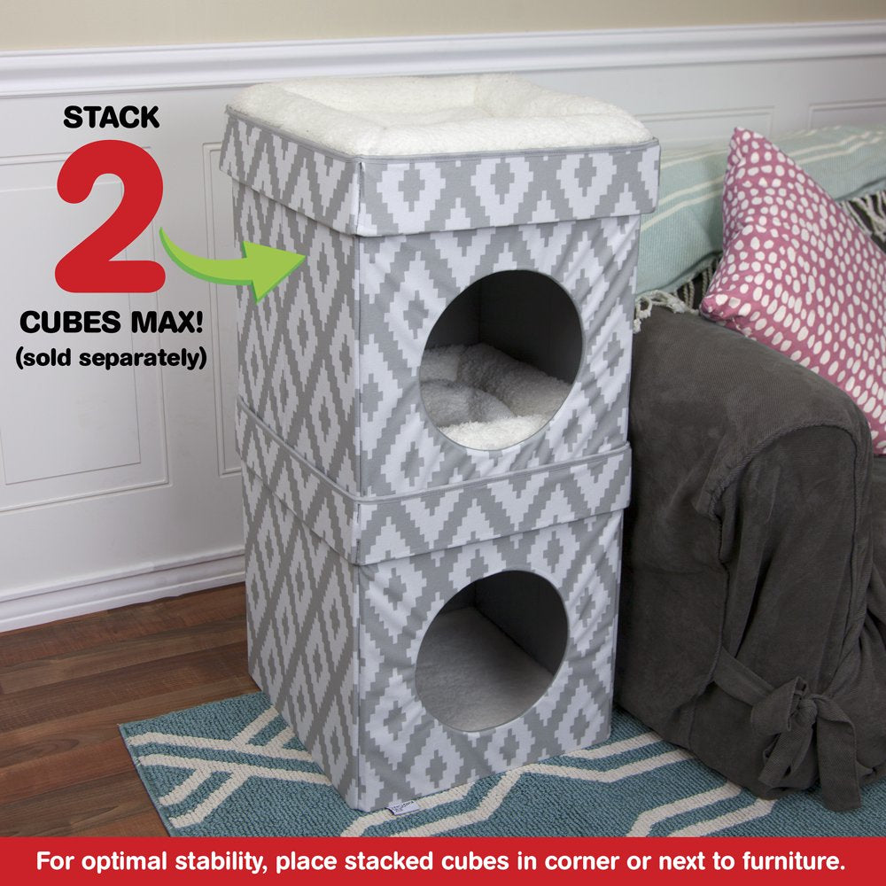 Kitty City Large Cat Bed, Stackable Cat Cube, Indoor Cat Condo and House, Gray, 19-In Animals & Pet Supplies > Pet Supplies > Cat Supplies > Cat Beds Sport Pet   