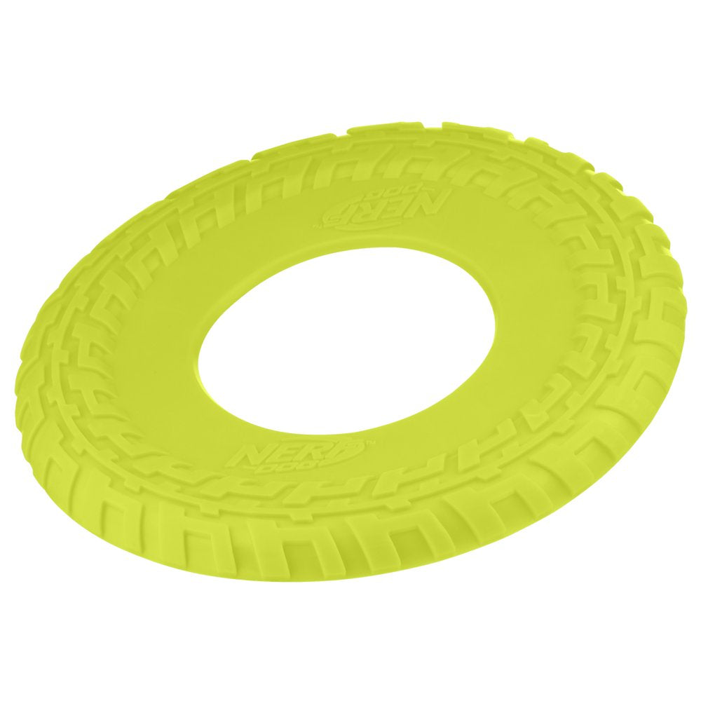 Nerf Dog 10" Green Tire Flyer Dog Toy - Durable TPR, Lightweight, Floating Frisbee Flyer Animals & Pet Supplies > Pet Supplies > Dog Supplies > Dog Toys Nerf Dog, Gramercy Products   