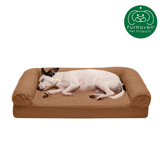 Furhaven Pet Products , Full Support Orthopedic Quilted Sofa-Style Couch Bed for Dogs & Cats, Toasted Brown, Medium Animals & Pet Supplies > Pet Supplies > Cat Supplies > Cat Beds FurHaven Pet Full Support Orthopedic Foam M Toasted Brown