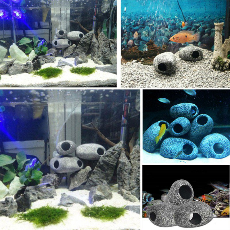 Cichlid Stone Decoration - Large Aquarium Rock - Fish Tank Hideaway Decor for African Cichlids