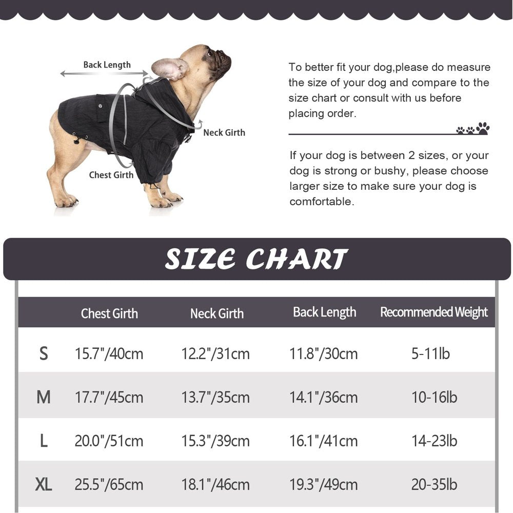 Kuoser Dog Rain Coat Pet Hooded Rain Jacket Waterproof Poncho Rainwear for Small Medium Dogs Animals & Pet Supplies > Pet Supplies > Dog Supplies > Dog Apparel Kuoser   