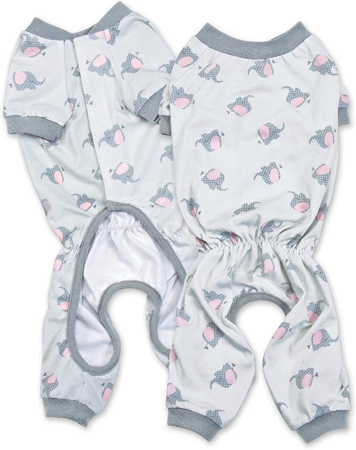 Zack & Zoey Pet Pajamas, Large, Light Gray Animals & Pet Supplies > Pet Supplies > Dog Supplies > Dog Apparel PetEdge Dealer Services Light Gray Elephants Large 