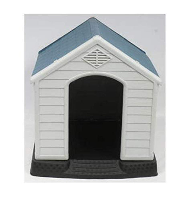 No!No! Plastic Indoor Outdoor Dog House Small to Medium Pet All Weather Doghouse Puppy Shelter White, Blue Roof Animals & Pet Supplies > Pet Supplies > Dog Supplies > Dog Houses no!no!   