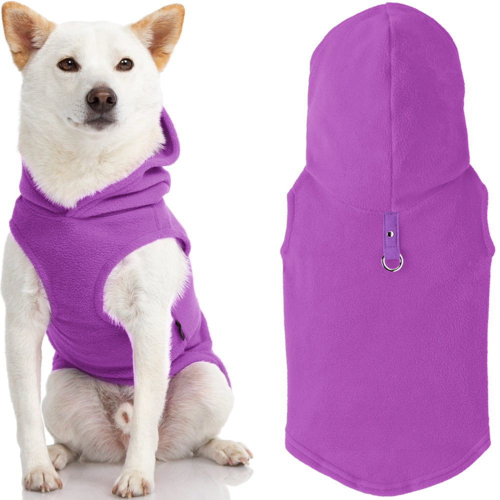 Gooby Fleece Vest Hoodie Dog Sweater - Green, X-Small - Warm Pullover Dog Hoodie with O-Ring Leash Animals & Pet Supplies > Pet Supplies > Dog Supplies > Dog Apparel Inafiction USA, Inc. dba Gooby Pet Fashion Small Chest (~13.25") Purple 