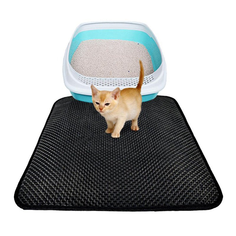 Fysho Cat Litter Mat Double Layer anti Splash Box Nest Cage Easy to Clean Scatter Control (45*30Cm)