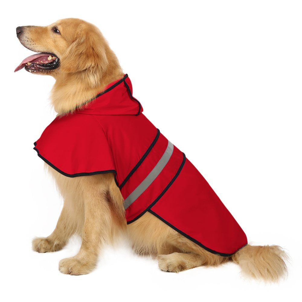HDE Dog Raincoat Hooded Slicker Poncho for Small to X-Large Dogs and Puppies (Safety Orange, Medium)