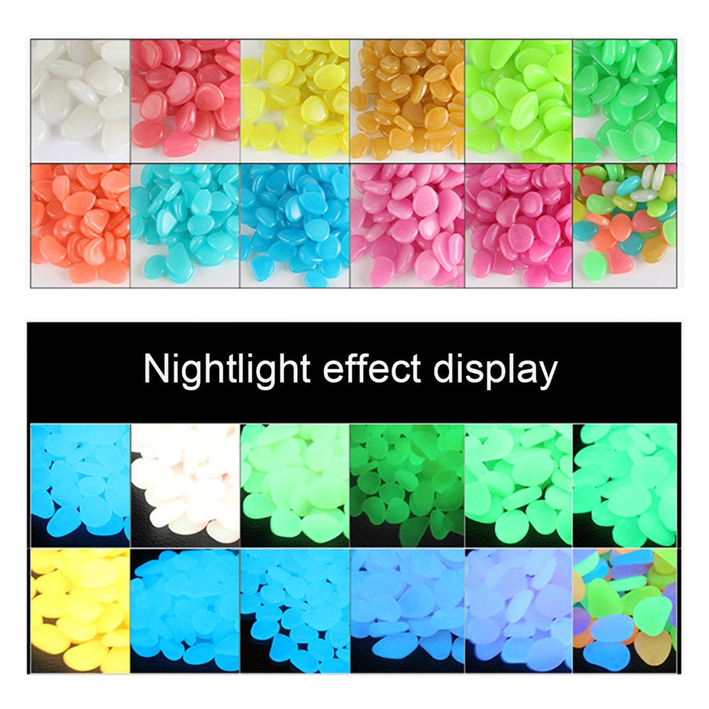 Manunclaims 50Pcs Glow in the Dark Pebbles, Glowing Rocks for Aquarium Decoration, Outdoor Decor, Garden Lawn Yard, Walkway, Fish Tank, Pathway, Driveway Animals & Pet Supplies > Pet Supplies > Fish Supplies > Aquarium Decor Manunclaims   