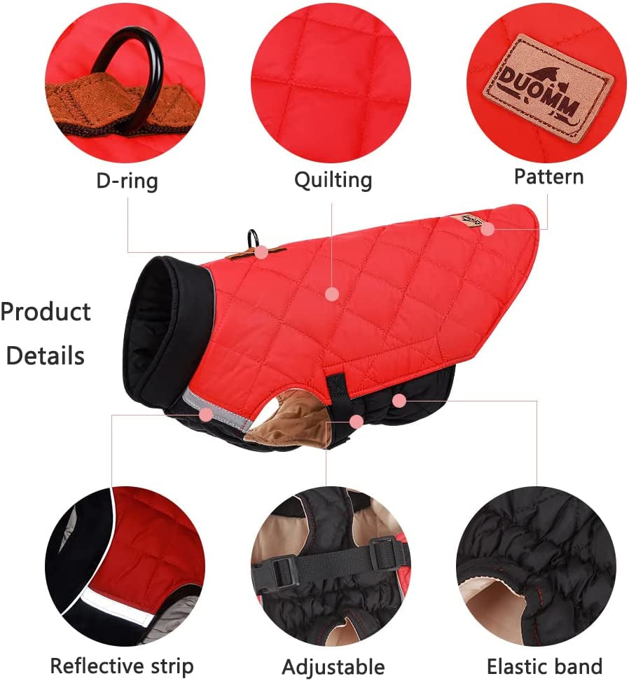 Dog Winter Jacket Vest, Dog Winter Warm Reflective Jacket with D-Ring,Waterproof Windproof Winter Dog Jacket, Cold Weather Coat for Medium Large Dogs(Red 3XL) Animals & Pet Supplies > Pet Supplies > Dog Supplies > Dog Apparel Garden Miller   