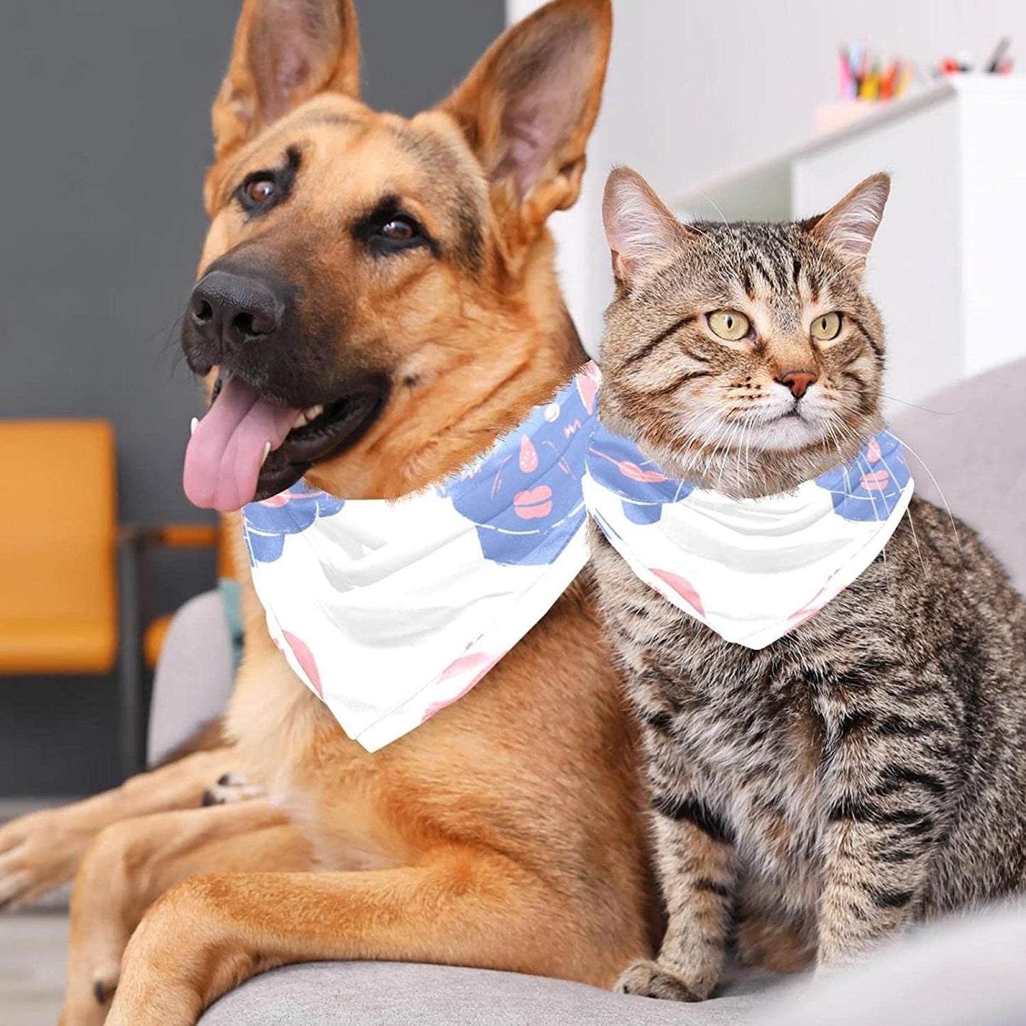 Dog Bandanas,Cat Triangle Bibs,Two Sizes,Cartoon Style Boy Girl,Pet Scarf for Small Medium Large Pets Animals & Pet Supplies > Pet Supplies > Dog Supplies > Dog Apparel tzhcjsjgs   