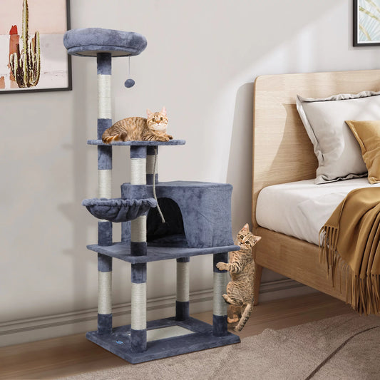 Coziwow 60" Cat Tree&Condo Scratching Post Tower Pet Kitten Play House Furniture Scratching Post,Light Gray Animals & Pet Supplies > Pet Supplies > Cat Supplies > Cat Furniture Coziwow Style1  