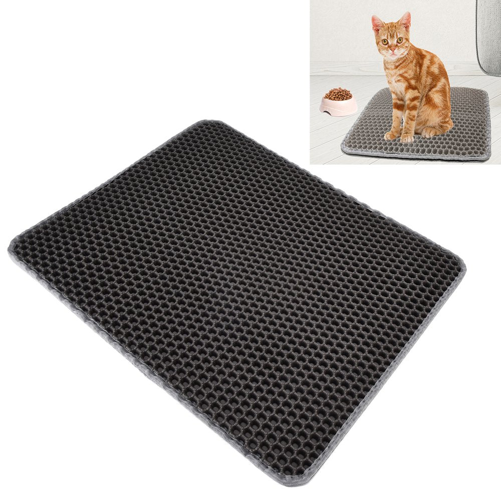 Cat Litter Pad, Cat Litter Mat anti Slip Double Layer for Cat Litter Box Grey