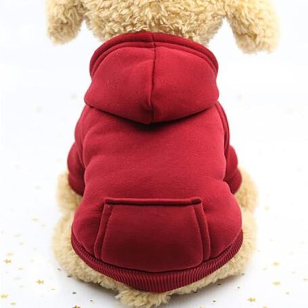 Dog Hoodie- Dog Basic Sweater Coat Cute Frog Shape Warm Jacket Pet Cold Weather Clothes Outfit Outerwear for Small Dogs Cats Puppy Small Animals（L） Animals & Pet Supplies > Pet Supplies > Dog Supplies > Dog Apparel MJEMS Red-01 Small 