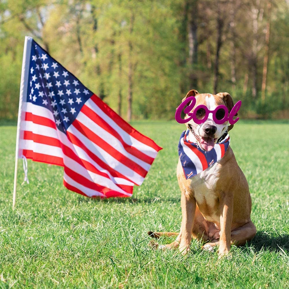 ADOGGYGO American Flag Dog Bandanas Triangle Dog Scarf Patriotic 4Th of July Dog Bandana for Small Medium Large Dogs Pets (Red Twill) Animals & Pet Supplies > Pet Supplies > Dog Supplies > Dog Apparel ADOGGYGO   