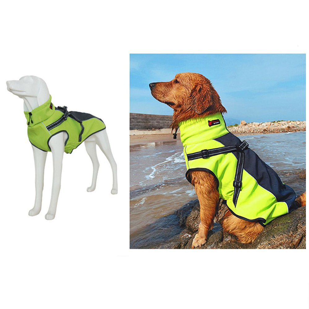 Hiheart Softshell Pet Apparel Rainproof Large Dog Coat Windbreaker Fluorescence M Animals & Pet Supplies > Pet Supplies > Dog Supplies > Dog Apparel Daai Apparel Co LTD S Fluorescence 