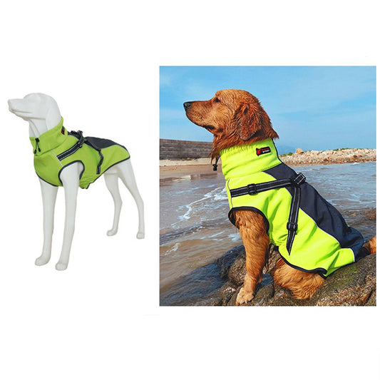 Hiheart Softshell Pet Apparel Rainproof Large Dog Coat Windbreaker Fluorescence M Animals & Pet Supplies > Pet Supplies > Dog Supplies > Dog Apparel Daai Apparel Co LTD S Fluorescence 