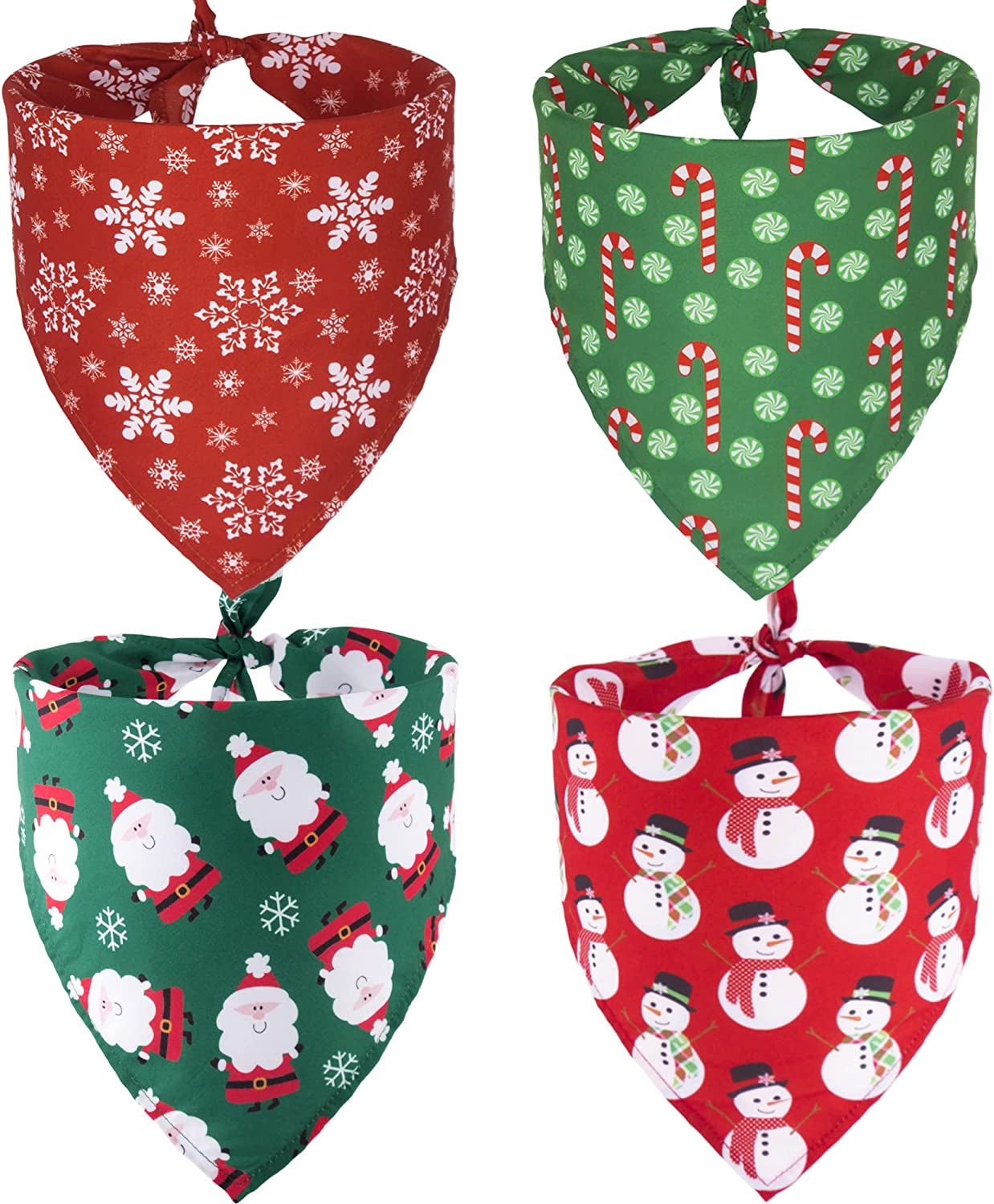 ADOGGYGO 4 Pack Dog Bandana Christmas Dog Scarf Bibs Kerchief Set Dog Christmas Costume Xmas Holiday Bandanas for Small Medium Large Dogs Cats Pets Animals & Pet Supplies > Pet Supplies > Dog Supplies > Dog Apparel ADOGGYGO   