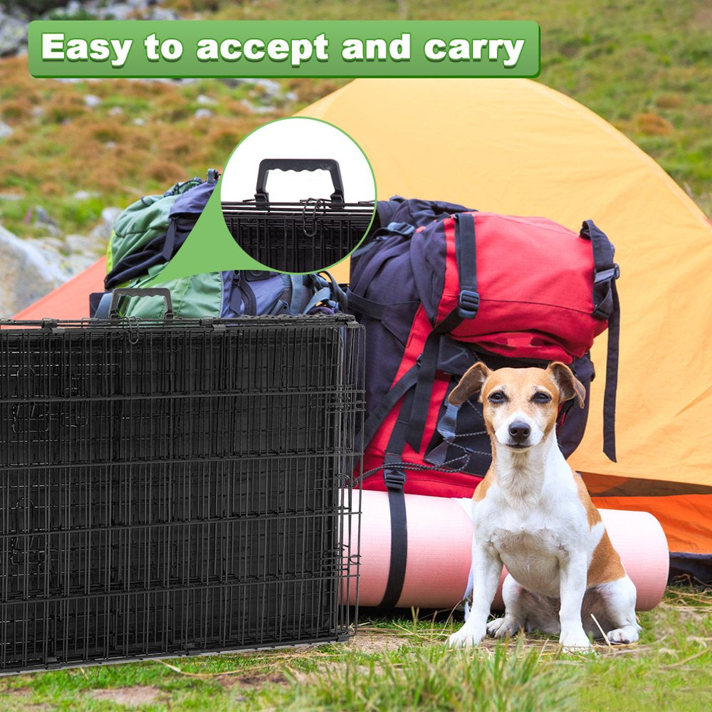 Bestpet Double-Door Metal Dog Crate with Divider and Tray, X-Large, 48"L Animals & Pet Supplies > Pet Supplies > Dog Supplies > Dog Kennels & Runs BestPet   