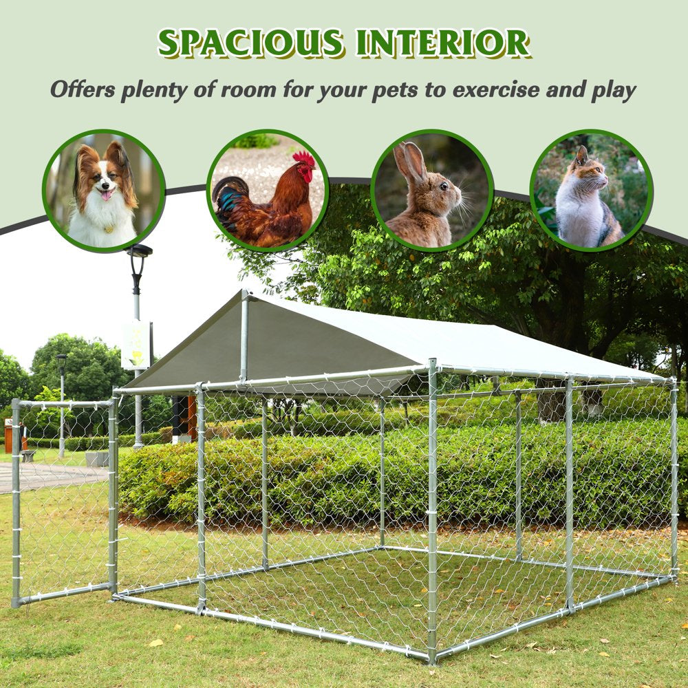 Magic Union Outdoor Dog Kennel,Large Dog Playpen Outdoor Dog Fence for Backyard Dog Run with Waterproof Cover Animals & Pet Supplies > Pet Supplies > Dog Supplies > Dog Kennels & Runs Magic Union   