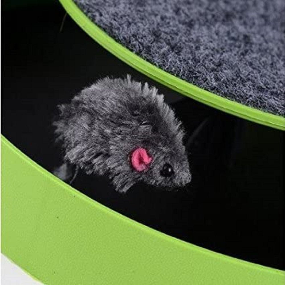 Carkira Pet Cat Rotating Mouse Board Toy Interactive Catch Training, Green