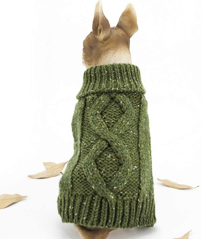 Apetian Dog Sweater Cold Weather Coats Winter Dog Apparel Dog Knitwear Clothing (M, Sh004-Green) Animals & Pet Supplies > Pet Supplies > Dog Supplies > Dog Apparel Apetian   