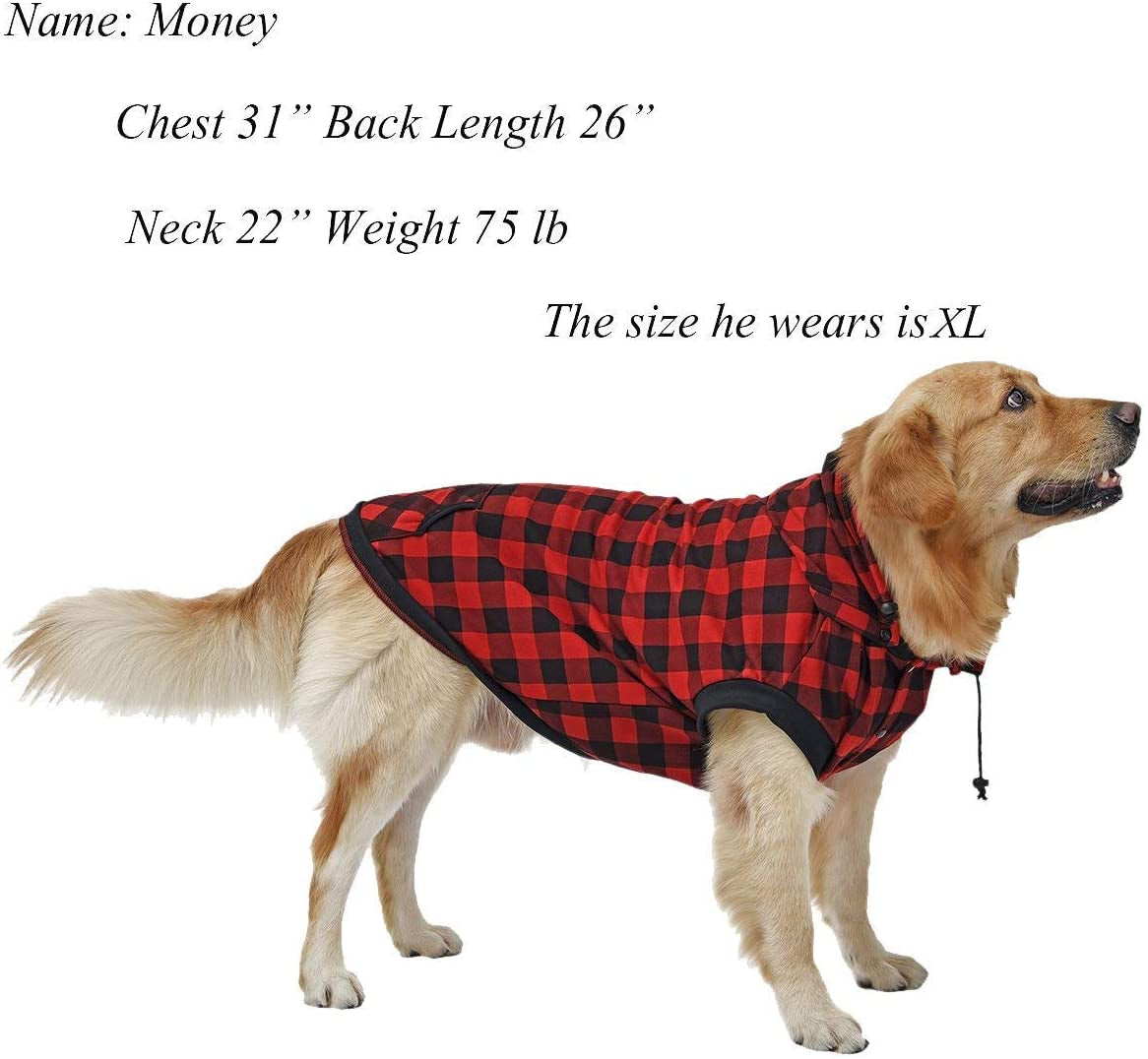 PAWZ Road Dog Coat Plaid Dog Sweater British Style Dog Vest Windproof Dog Jacket Dog Winter Clothes for Small Medium Large Dogs Red 2Xlarge Animals & Pet Supplies > Pet Supplies > Dog Supplies > Dog Apparel PAWZ Road   