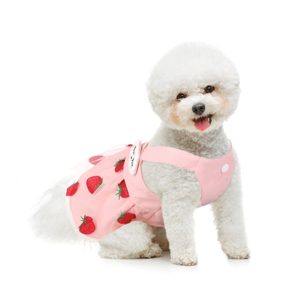 IDOMIK Dog Dress Puppy Lace Wedding Dress Cat Princess Flower Skirt Pet Shirt Strawberry Dress Kittens Vest Outfits Clothes Apparel for Small Medium Dogs Cats Weddings Holidays Travelling Animals & Pet Supplies > Pet Supplies > Cat Supplies > Cat Apparel IDOMIK   