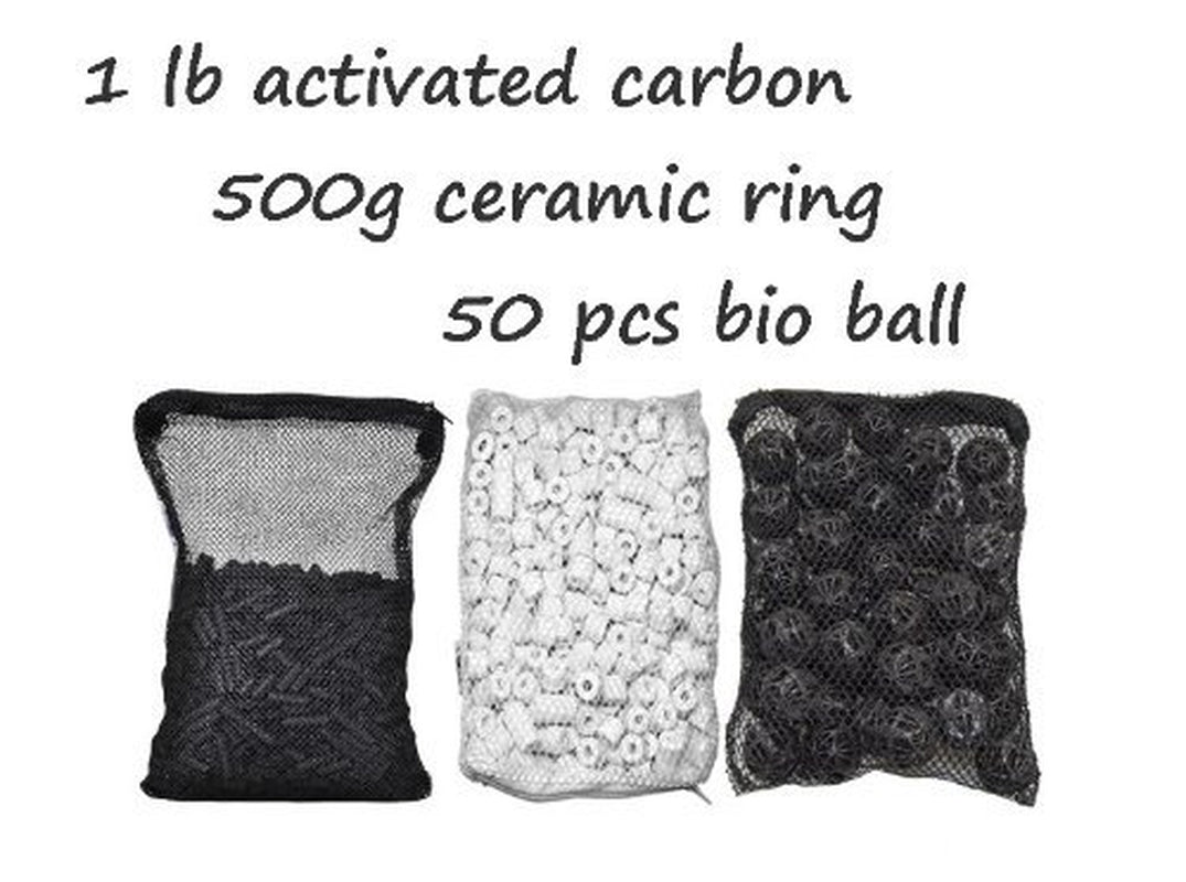 CNZ Aquarium Filter Media Kits - Activated Carbon, Bio Ball, Ceramic Ring
