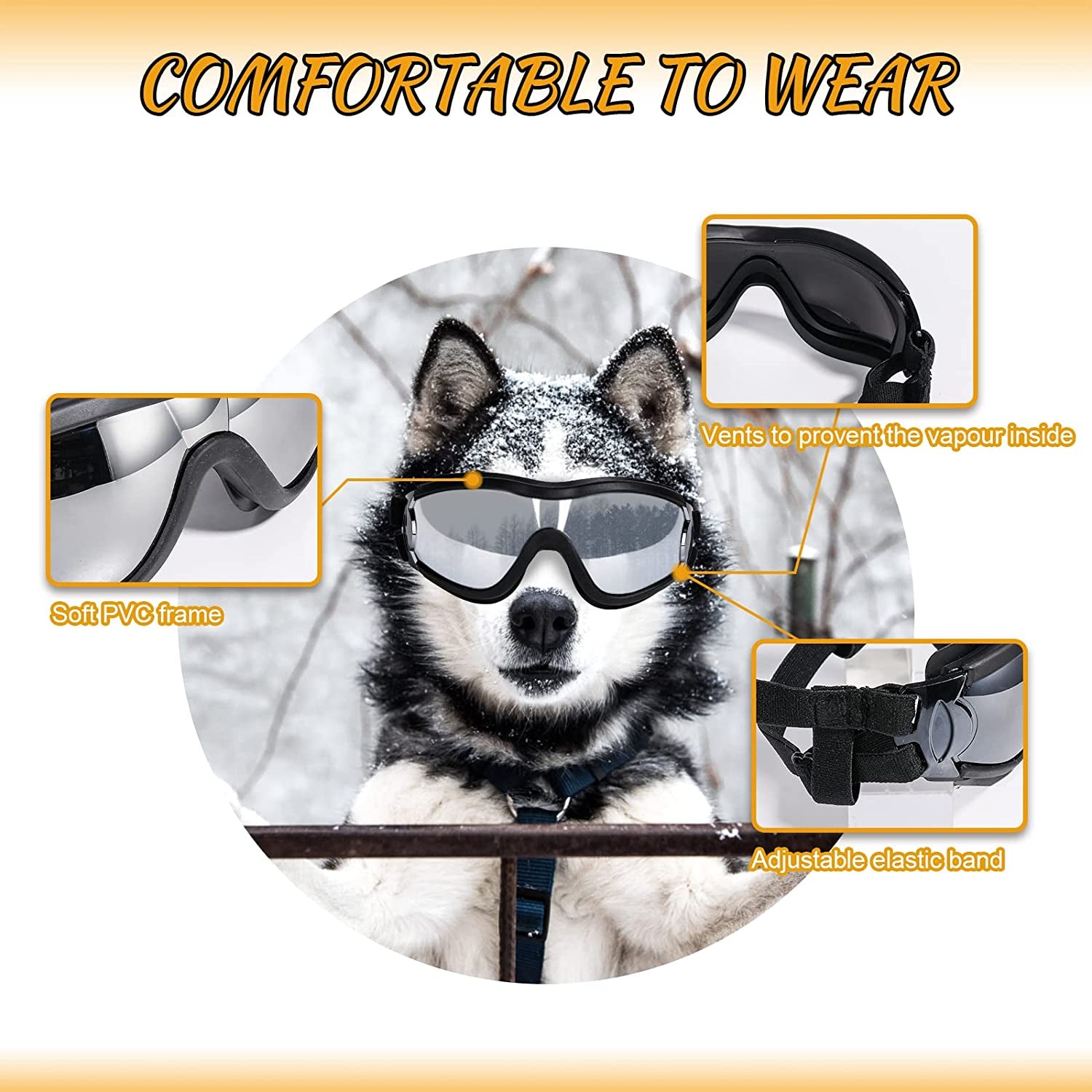 NVTED Dog Sunglasses Dog Goggles, UV Protection Wind Protection Dust Protection Fog Protection Pet Glasses Eye Wear Protection with Adjustable Strap for Medium or Large Dog (Pack of 1) Animals & Pet Supplies > Pet Supplies > Dog Supplies > Dog Apparel NVTED   