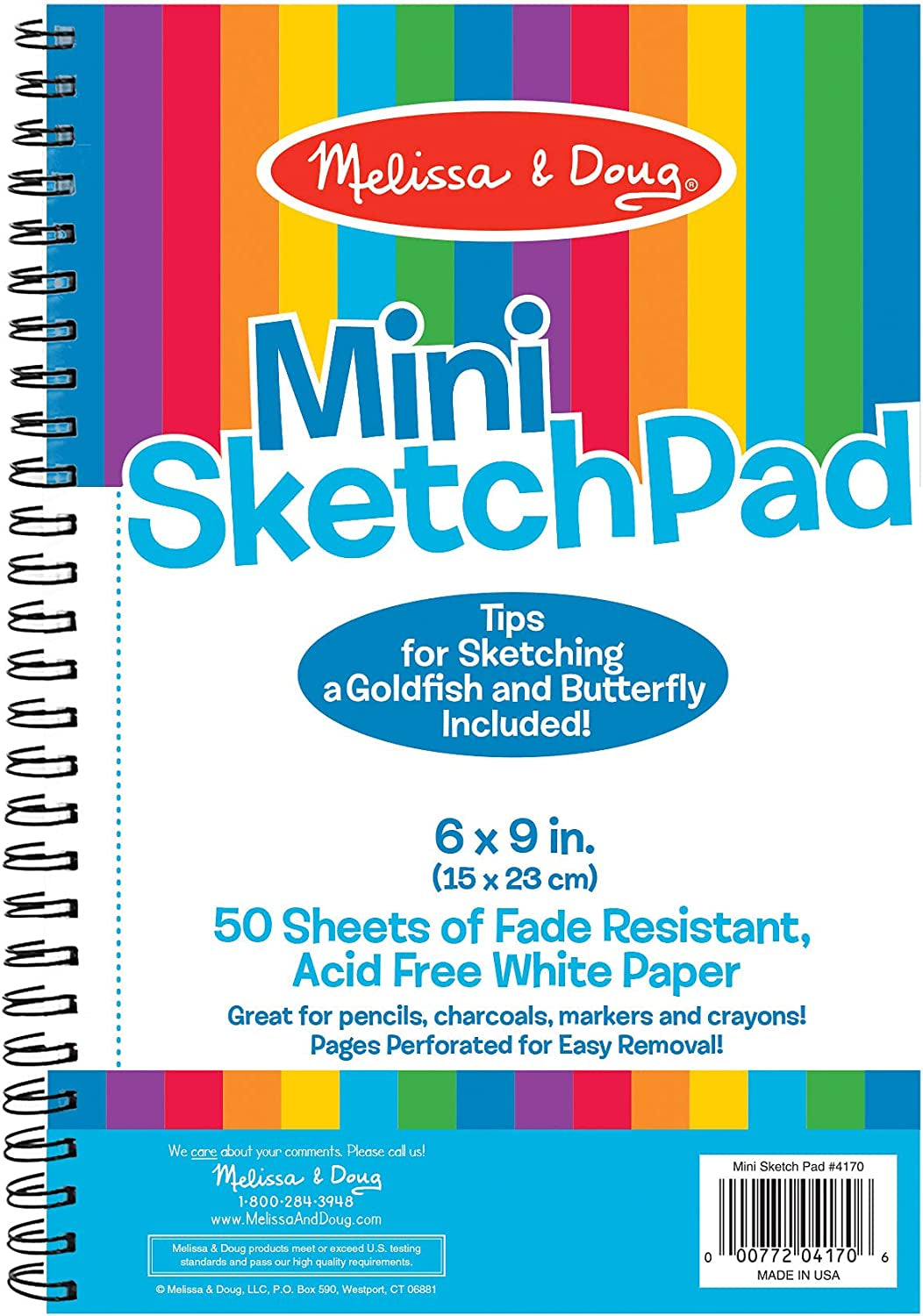 Melissa & Doug Mini-Sketch Spiral-Bound Pad (6 X 9 Inches) - 4-Pack - Sketch Book for Kids, Kids Drawing Paper, Drawing and Coloring Pads for Kids, Kids Art Supplies Animals & Pet Supplies > Pet Supplies > Dog Supplies > Dog Apparel Melissa and Doug   