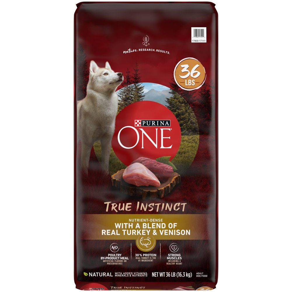 Purina ONE High Protein, Natural Dry Dog Food, True Instinct with Real Turkey & Venison, 3.8 Lb. Bag Animals & Pet Supplies > Pet Supplies > Small Animal Supplies > Small Animal Food Nestlé Purina PetCare Company 36 lb.  