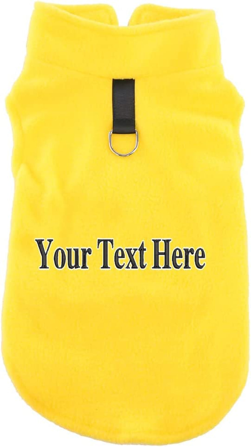 Personalized Embroider Dog Fleece Vest Sweater Winter Custom Text Fleece Jacket for Small and Medium Dogs with D-Ring Leash Cold Weather Coat Hoodie for XS S M Dogs Boy or Girls Animals & Pet Supplies > Pet Supplies > Dog Supplies > Dog Apparel women want me fish fear me Yellow Small 