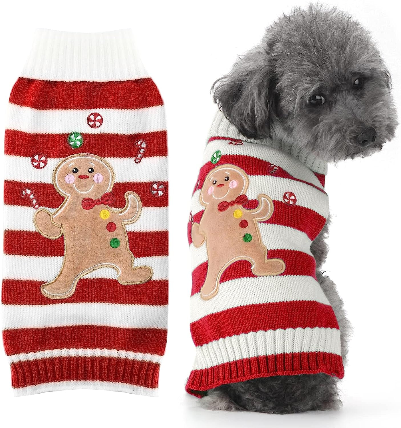 PETCARE Dog Christmas Sweater Costume Cute Ugly Funny Brown Reindeer Christmas Sweater for Dogs Cats Clothes Warm Fall Winter Holiday Pullover Outfits Vest for Small Medium Large Dogs Puppy Xmas,M Animals & Pet Supplies > Pet Supplies > Dog Supplies > Dog Apparel PETCARE Red Bear M (Suggest 10-15 lbs) 