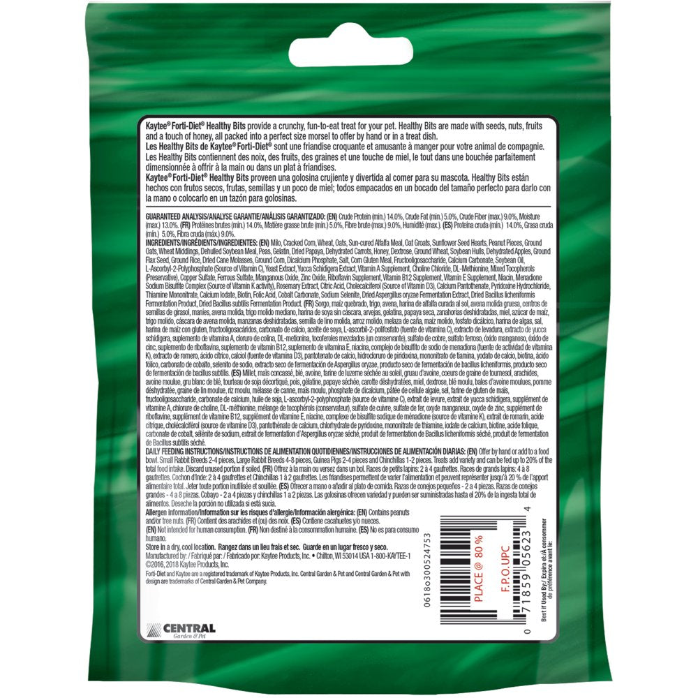 Kaytee Forti-Diet Healthy Bits Treat Rabbit/Guinea Pig 4.5 Oz Animals & Pet Supplies > Pet Supplies > Small Animal Supplies > Small Animal Food Central Garden and Pet   