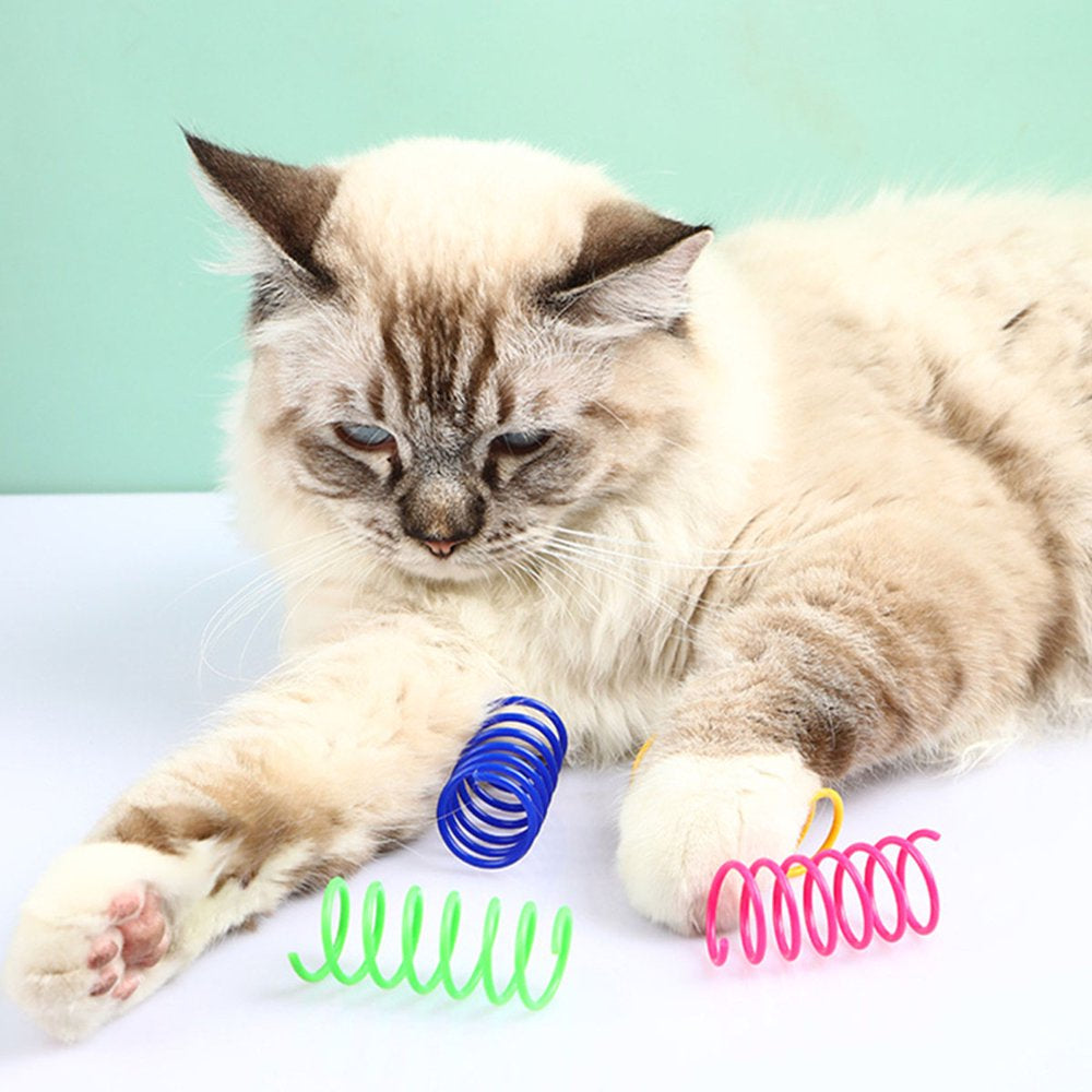 GOTYDI 16Pcs Cat Spring Toys Colorful Durable Cat Coil Spiral Spring Cat Toy Interactive Cat Toy BPA Free Plastic for Swatting, Biting, Hunting, and Active Healthy Play Animals & Pet Supplies > Pet Supplies > Cat Supplies > Cat Toys GOTYDI   