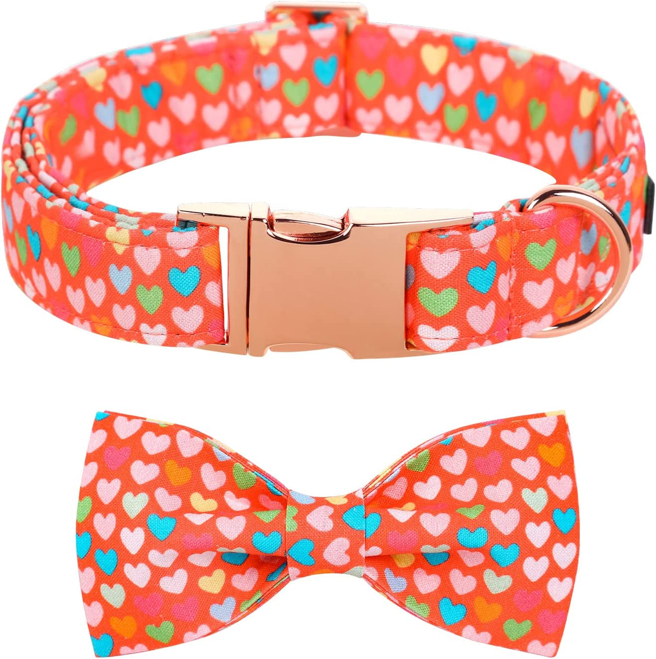 MACA Bates Valentine’S Day Dog Collar with Bow/Flower/Bow Tie, Sweet Heart Adjustable Collar for Small Medium Large Dog with Metal Buckle Animals & Pet Supplies > Pet Supplies > Dog Supplies > Dog Apparel M MACA BATES   