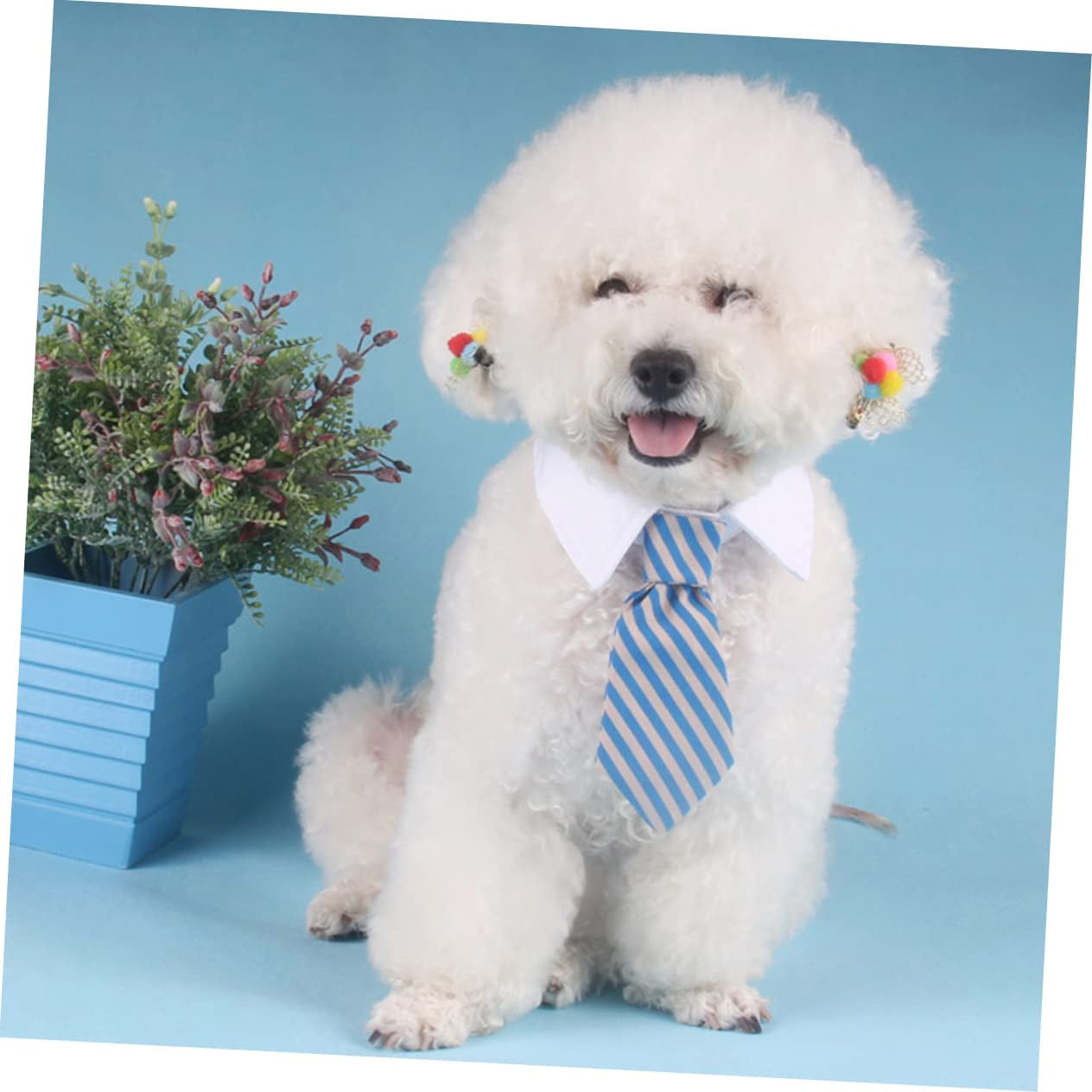 Balacoo Puppy Collars Tie Wedding Grooming - Cat & Grey Necktie White Bow Blue Accessories Size Party Costume Dog for with Dogs Pet Adjustable Pets Stripes Neckties L Collar Small Puppy Puppy Collar Animals & Pet Supplies > Pet Supplies > Dog Supplies > Dog Apparel Balacoo   