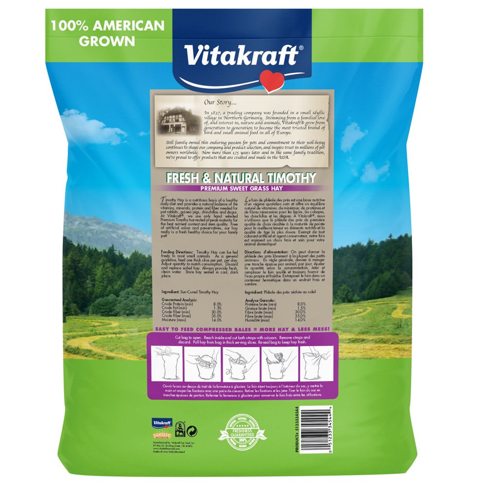 Vitakraft Small Animal Timothy Hay for Guinea Pigs, Rabbits, and Chinchillas - 3.5 Lb Animals & Pet Supplies > Pet Supplies > Small Animal Supplies > Small Animal Food Vitakraft Sun Seed   