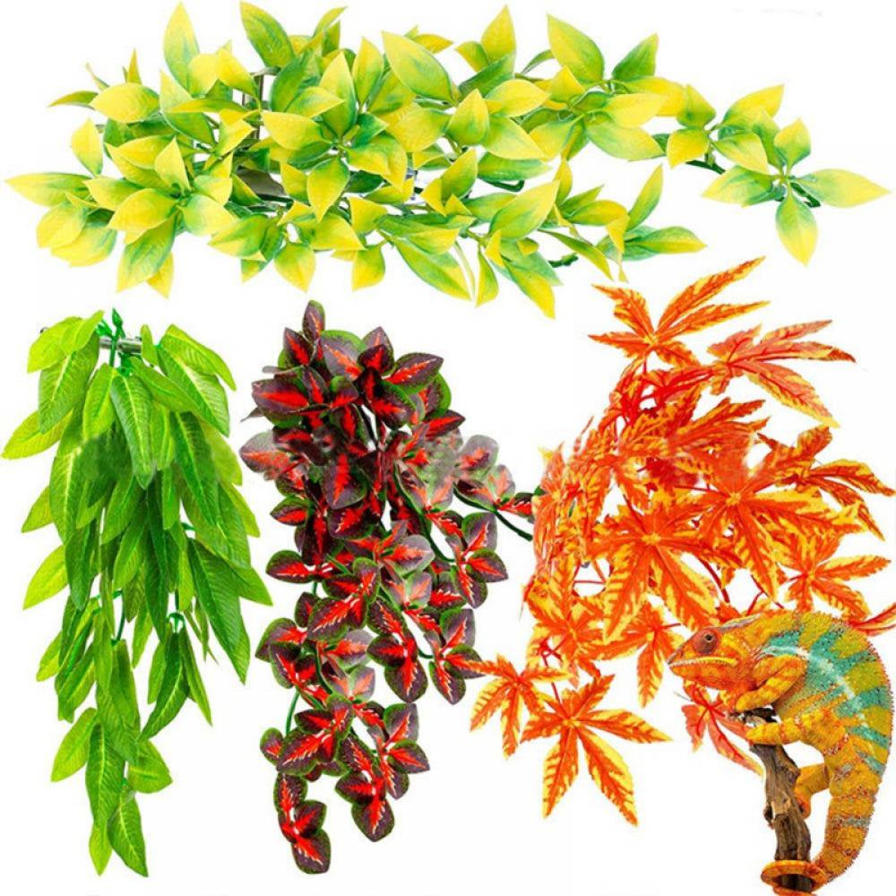 Summark Reptile Plants Amphibian Hanging Plants for Lizards Geckos Bearded Dragons Snake Hermit Crab Tank Pets Habitat Decorations Animals & Pet Supplies > Pet Supplies > Small Animal Supplies > Small Animal Habitat Accessories Sunmark Style 02  