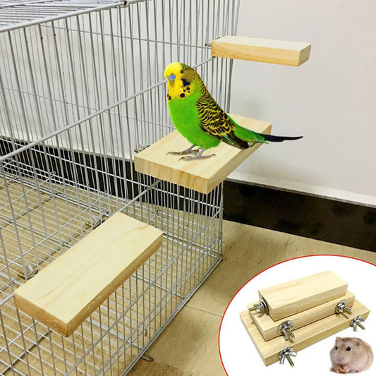 Archer Pet Bird Parrot Wood Stand Perch Platform Hanging Cage Decor Paw Grinding Toy Animals & Pet Supplies > Pet Supplies > Bird Supplies > Bird Cages & Stands Archer M Wood Color 