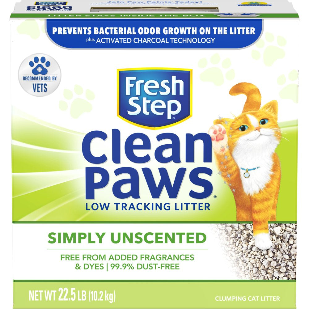 Fresh Step Clean Paws Unscented Clumping Cat Litter, 22.5 Lbs Animals & Pet Supplies > Pet Supplies > Cat Supplies > Cat Litter The Clorox Company   