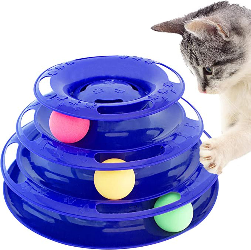 Generic Purrfect Feline Titan'S Tower Interactive Ball Cat Toy Animals & Pet Supplies > Pet Supplies > Cat Supplies > Cat Toys Generic 3 Level Blue 