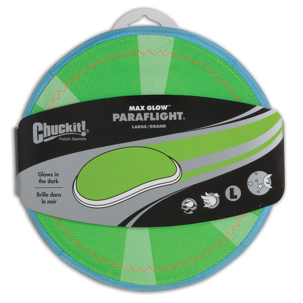 Chuckit! Paraflight Flyer Floatable Frisbee Dog Toy, Small Animals & Pet Supplies > Pet Supplies > Dog Supplies > Dog Toys Petmate L Max Glow 