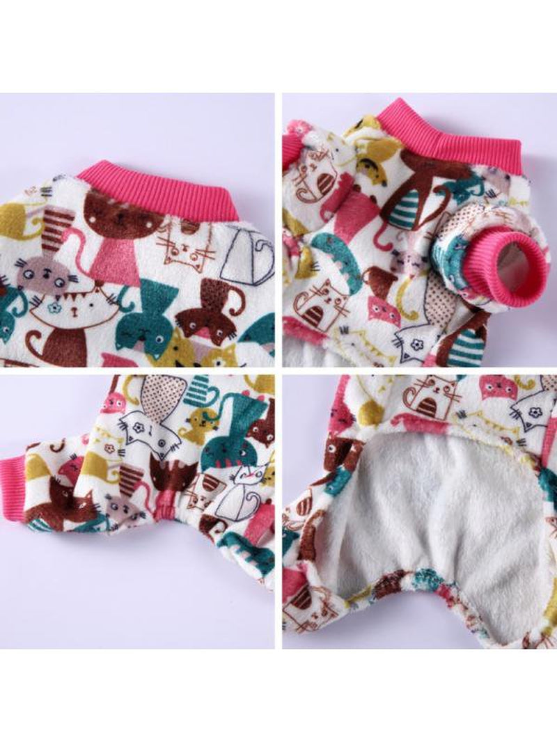 Dragonus Small Dog Fleece Soft Pajamas Jumpsuit Pet Puppy Cat Winter Clothes Warm Apparel Animals & Pet Supplies > Pet Supplies > Dog Supplies > Dog Apparel Dragonus   