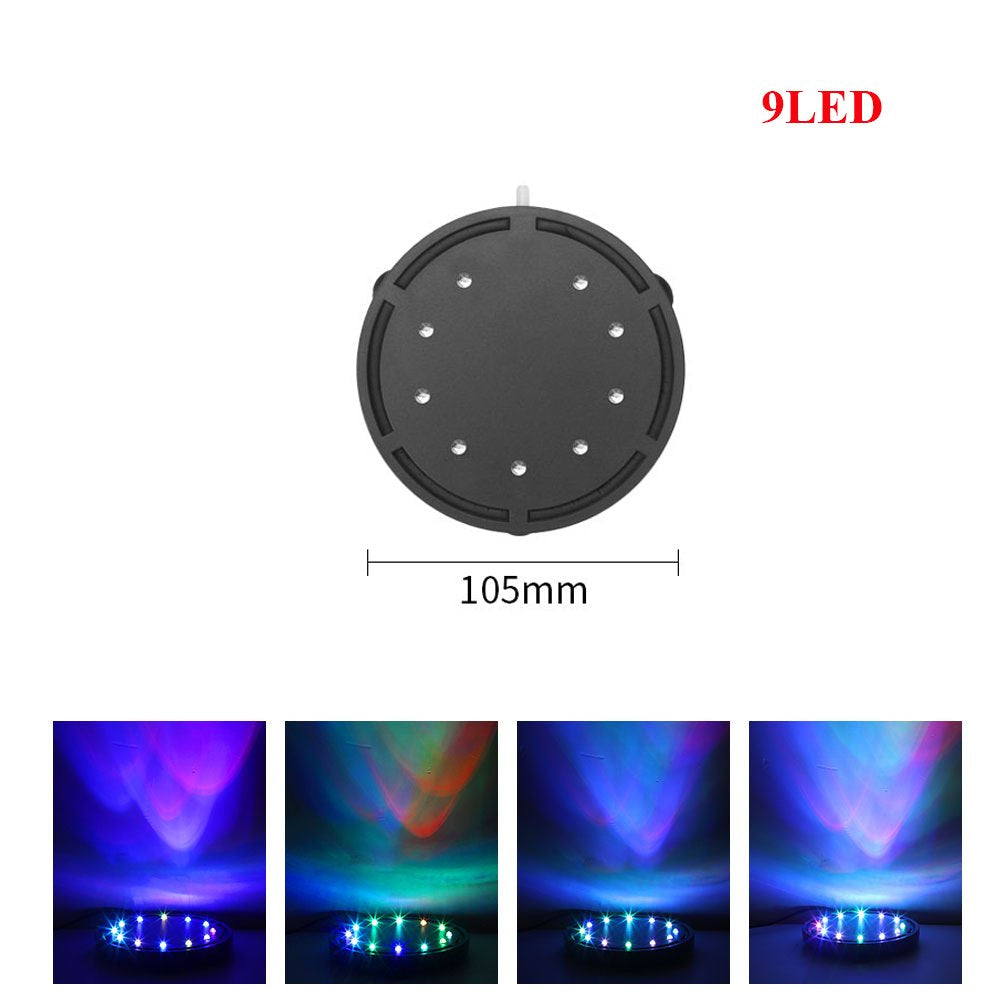 Aquarium Underwater LED Light Air Bubble Stone Multi Color for Fish Tank Round(9Led) Animals & Pet Supplies > Pet Supplies > Fish Supplies > Aquarium Lighting Morease 9LED  