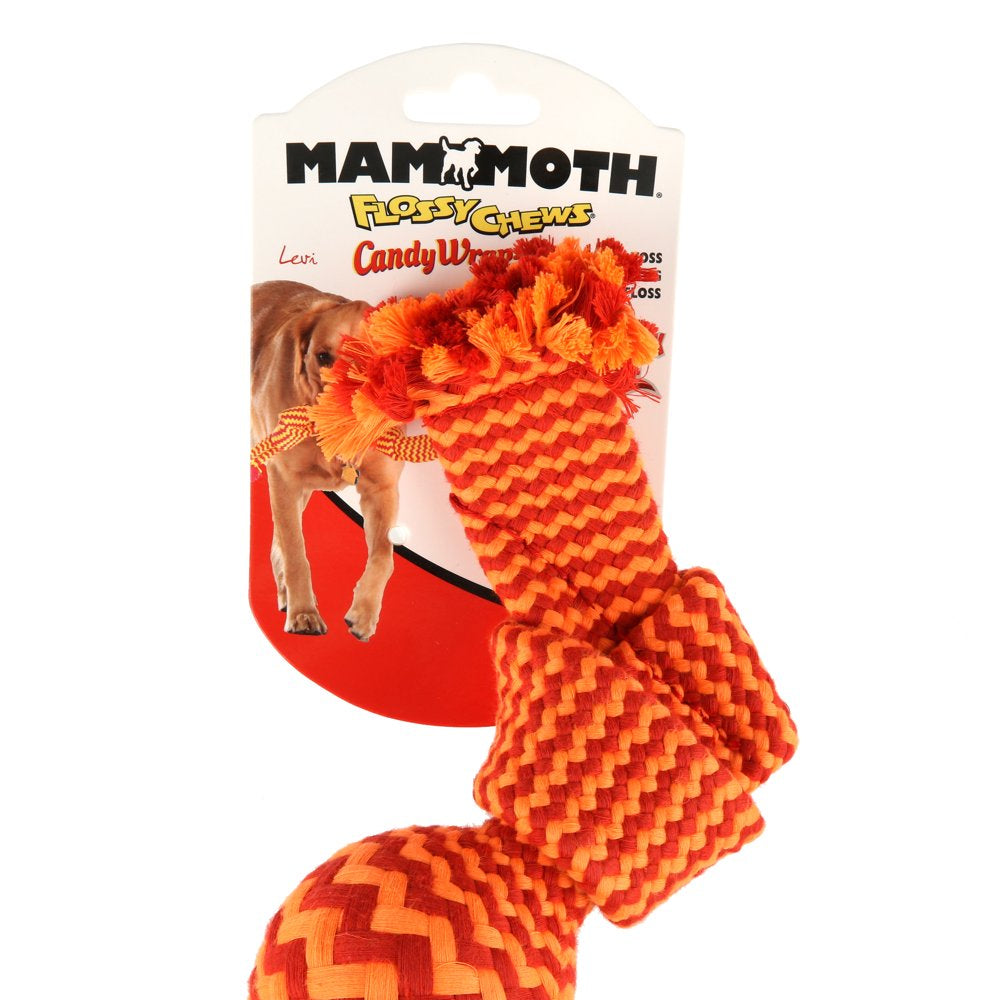 Mammoth Flossy Chews Candy Wraps Double Rope Tug Dog Toy with (2) 2.75" Squeaky Balls Inside, Large, 28" Animals & Pet Supplies > Pet Supplies > Dog Supplies > Dog Toys Mammoth Pet Products   