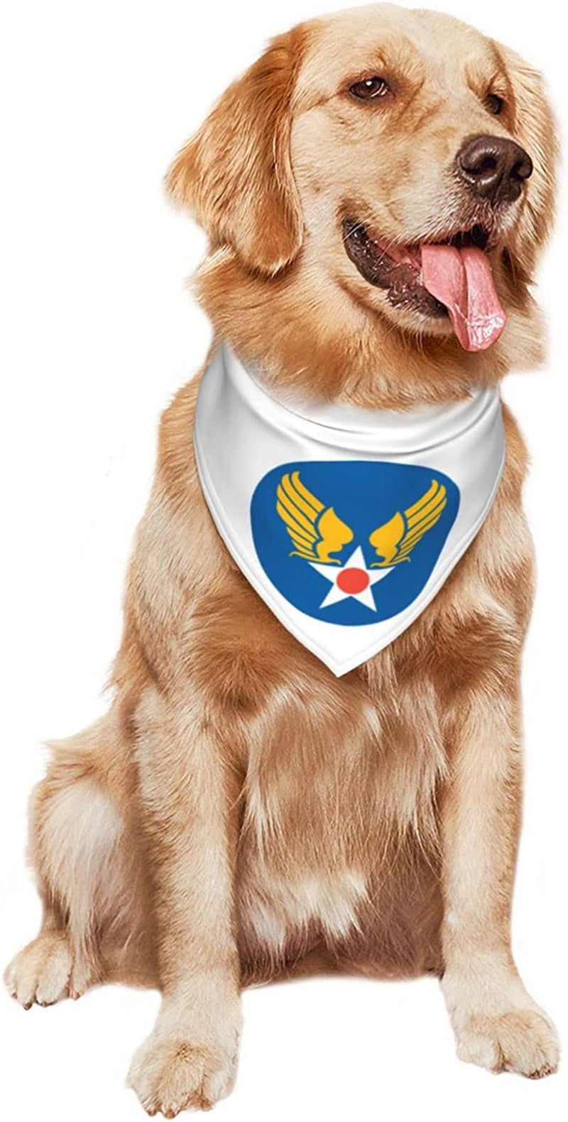 POOEDSO US Army Air Corps Hap Arnold Wings Dog Scarf Triangular Adjustable for Small Medium Large Cats Dogs Decoration Handkerchiefs Pet Birthday Party Gifts Animals & Pet Supplies > Pet Supplies > Dog Supplies > Dog Apparel POOEDSO   