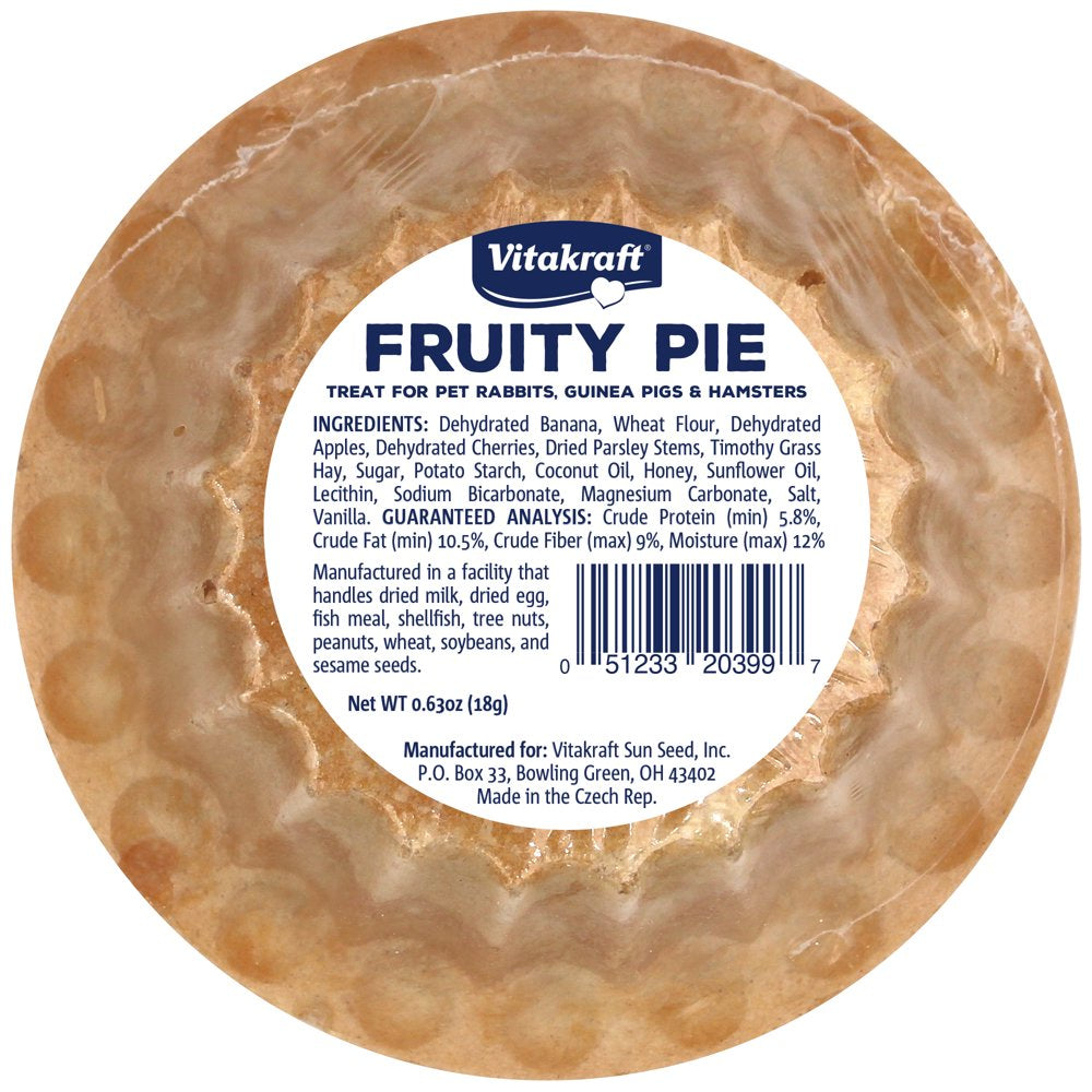 Vitakraft Fruity Pie Treat for Pet Rabbits, Guinea Pigs, and Hamsters, 1 Piece Animals & Pet Supplies > Pet Supplies > Small Animal Supplies > Small Animal Treats Vitakraft   